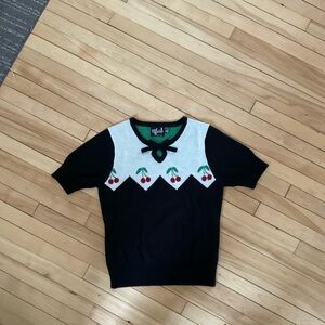 Hell Bunny Black and White Cherry Sweater